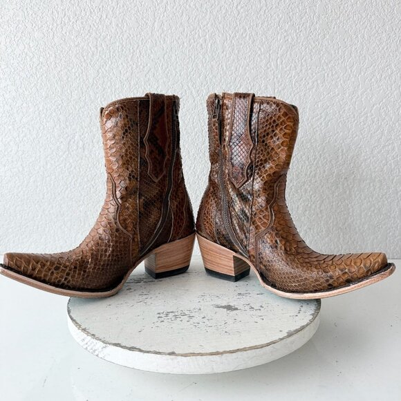 Lane VICKSON Womens Cowboy Bootie 8 Copperhead Western Cowgirl Short Ankle Boots - Picture 9 of 13